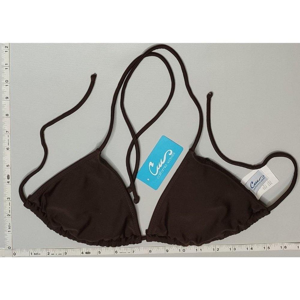 NWT California Waves Stringy Brown bikini Top